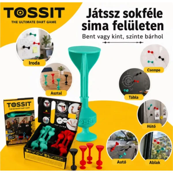 Tossit Starter Pack červeno-tyrkysová silikonová společenská hra se šipkami s přísavkami obrázek 5
