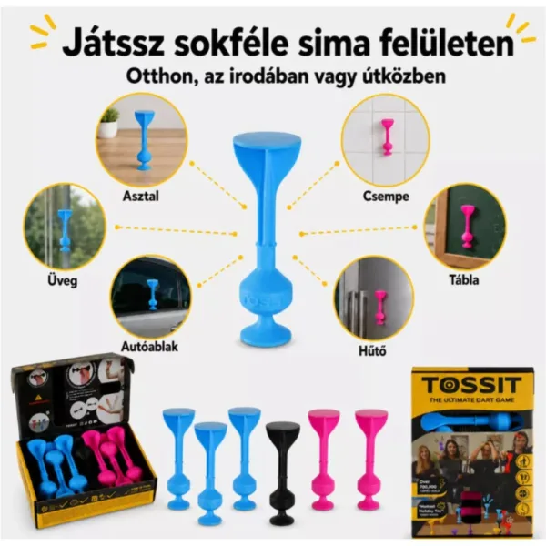 Tossit Starter Pack růžovo-modrá silikonová šipková hra s přísavkami obrázek 4