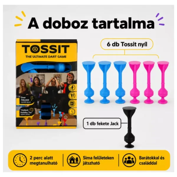 Tossit Starter Pack růžovo-modrá silikonová šipková hra s přísavkami obrázek 2
