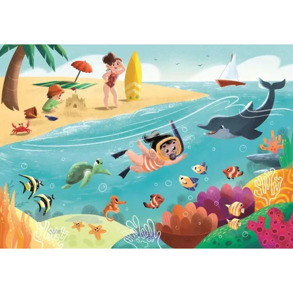 Život na moři supercolor 2 v 1 puzzle 2x60ks - Clementoni obrázek 2