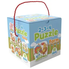 2-3-4 Dílková Skládačka - Farmářská Zvířata
