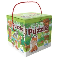 2-3-4 Dílkové Puzzle - Zvířata v lese