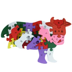 ABC - 123 kráva strom vzdělávací puzzle obrázek 2