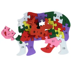 ABC - 123 kráva strom vzdělávací puzzle obrázek 4