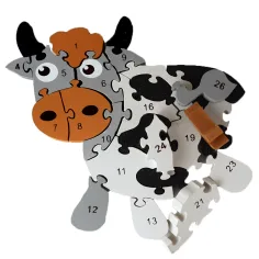 ABC - 123 medvídkové dřevěné vzdělávací puzzle obrázek 3