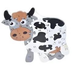 ABC - 123 medvídkové dřevěné vzdělávací puzzle obrázek 4