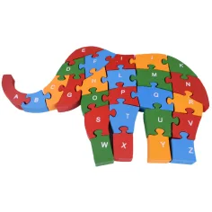 ABC - 123 sloní dřevěné vzdělávací puzzle obrázek 4
