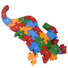 ABC - 123 sloní dřevěné vzdělávací puzzle obrázek 5