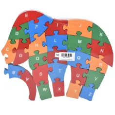 ABC - 123 sloní dřevěné vzdělávací puzzle obrázek 6
