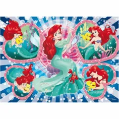 Ariel malá mořská víla 2 v 1 60dílné Eco puzzle a omalovánky 70x50 cm - Lisciani obrázek 2