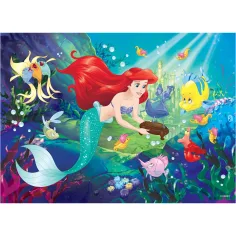 Ariel malá mořská víla 2 v 1 60dílné puzzle a omalovánky 50x35cm - Lisciani obrázek 3