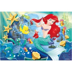 Ariel malá mořská víla 2 v 1 puzzle a omalovánky 250 dílků 50x35 cm - Lisciani obrázek 2