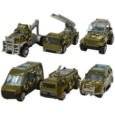 Armádní Die-Cast: Vojenská sada 6 kusů autíček obrázek 2