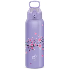 Ars Una: 3D Snow Flower fialová dvoustěnná kovová lahev 700 ml