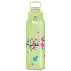 Ars Una: 3D Snow Flower zelená láhev s květinovým motivem bez BPA 700 ml