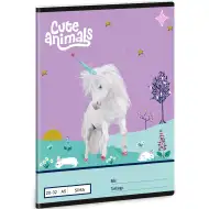 Ars Una: Cute Animals - Sešit s motivem jednorožce, čistý, formát A5, 20-32