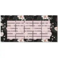 Ars Una: Flowery Black květinový oboustranný rozvrh hodin