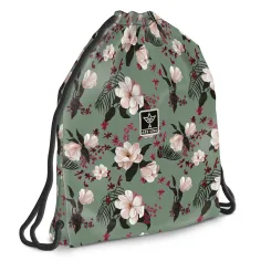 Ars Una: Flowery Green sportovní vak pro dospívající, 37,5 × 46 cm