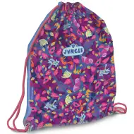 Ars Una: Jungle fialový džunglový vzorový gymnastický pytlík, sportovní taška 32x42cm