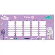 Ars Una: Roztomilá zvířátka - jednorožec, jednostránkový, oboustranný rozvrh hodin