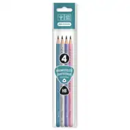 Ars Una: Sada trojúhelníkových grafitových tužek s motivem stříbrných listů HB.