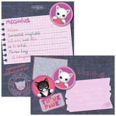 Ars Una: Think Pink kočičí sada 10 ks pozvánek s obálkami