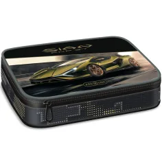 Ars Una: Žlutý Lamborghini vícepatrový penál 15,5 x 22,5 x 4,5 cm