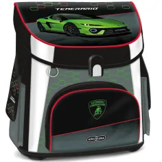 Ars Una: školní taška/batoh s motivem Lamborghini, ergonomická, s magnetickým zapínáním, 33x41x24 cm