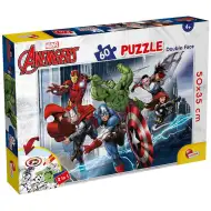 Avengers: Hrdinové 2 v 1, puzzle s 60 dílky a omalovánka 50x35 cm – Lisciani