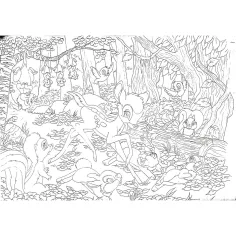 Bambi 2 v 1 60dílné puzzle a omalovánka 50x35cm - Lisciani obrázek 3