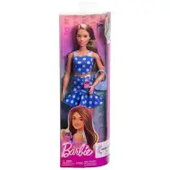 Barbie: Fashionista stylová panenka v modrých šatech s glukometrem – Mattel