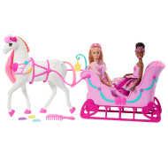 Barbie Louskáček - zasněžené sáně, sada s koněm - Mattel