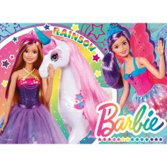 Barbie magický svět 4x48dílné maxi podlahové puzzle 35x25cm - Lisciani obrázek 2