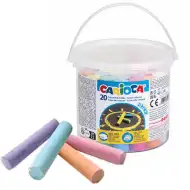 Barevná křída na asfalt v sadě 20 kusů v kbelíku - Carioca
