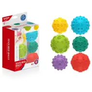 Barevná měkká míčka pro rozvoj dovedností, sada 6 kusů