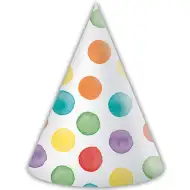 Barevné puntíkované party klobouky – sada 6 ks