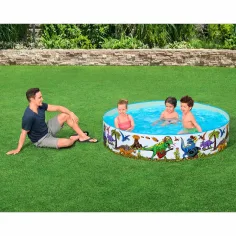Bestway: Fill n Fun™ dinosauří pevnostěnný brouzdaliště Ø 183 x 38 cm obrázek 3