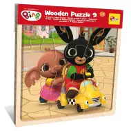Bing a jeho přátelé, dřevěné puzzle s rámečkem, 9 dílků – Lisciani