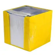 Blok s poznámkami v žlutém držáku, 750 listů, 9x9x9 cm