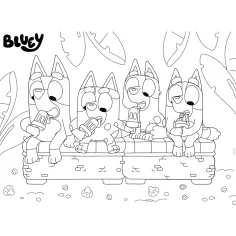 Bluey na dovolené 2 v 1 24dílné Eco maxi puzzle a omalovánky 70x50 cm – Lisciani obrázek 3