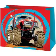 Cardex: Velká dárková taška s motivem monster trucku, 26,7x13,7x33 cm
