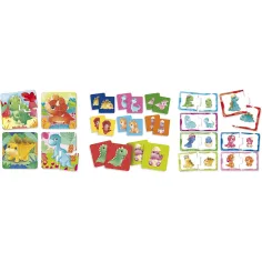 Carotina baby: Dinoland 3 v 1 memo, puzzle a párovací hra - Lisciani obrázek 2