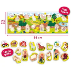 Carotina baby: Panoramatické dětské puzzle 24 dílků - Farma - Lisciani obrázek 2