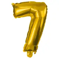 Četné fóliové balónky ve zlaté barvě – číslo 7, 86 cm