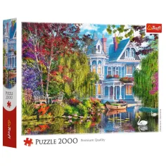 Chaloupka na břehu jezera – prémiová kvalita, puzzle 2000 dílků – Trefl