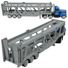 City Truck: Modrý autotransportér s červeným nákladním autem 22cm obrázek 3