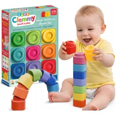 Clemmy: Měkká 9dílná stavebnice v barvách duhy - Clementoni obrázek 2