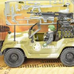 Combat Force 9: Vojenský terénní vůz s vojákem a zbraněmi 22cm obrázek 3