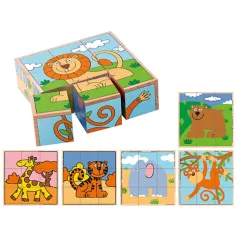 Dřevěná skládačka s exotickými zvířaty obrázek 2