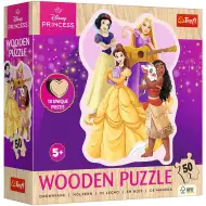 Dřevěné puzzle Disney princezny 50 dílků - Trefl